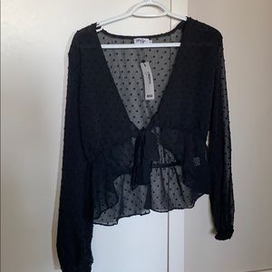 Nasty Gal Cropped Shear Size Medium Top